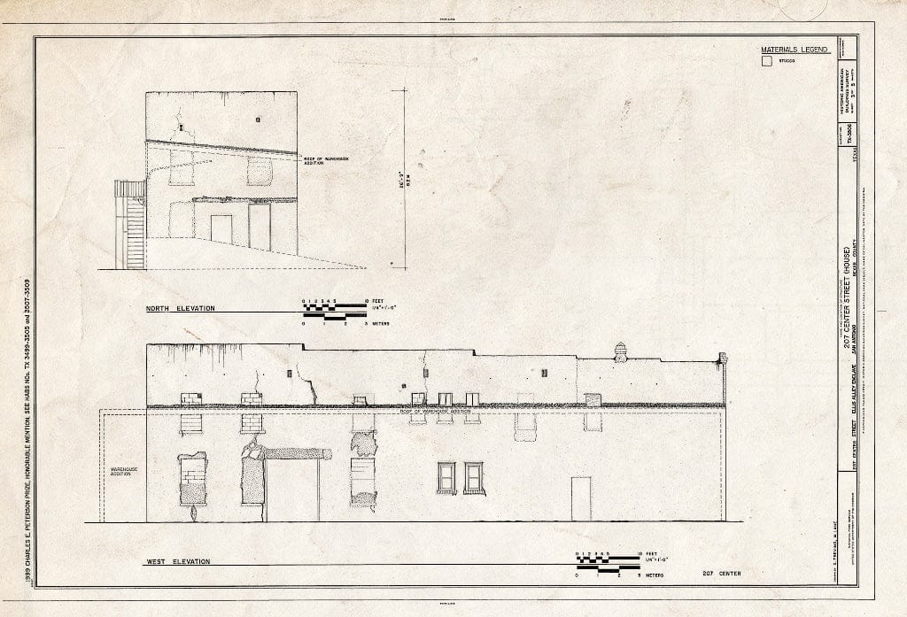 Blueprint HABS TEX,15-SANT,50- (Sheet 3 of 5) - 207 Center Street (House), San Antonio, Bexar County, TX
