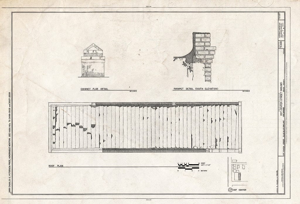 Blueprint HABS TEX,15-SANT,50- (Sheet 4 of 5) - 207 Center Street (House), San Antonio, Bexar County, TX