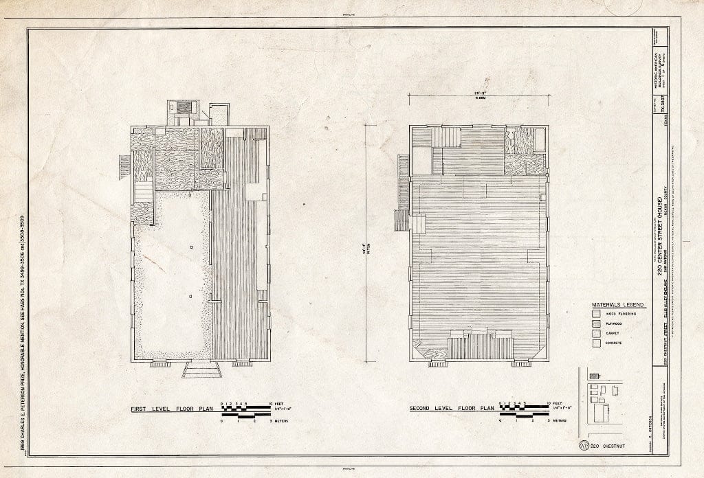 Blueprint HABS TEX,15-SANT,54- (Sheet 1 of 5) - 220 Chestnut Street (House), San Antonio, Bexar County, TX