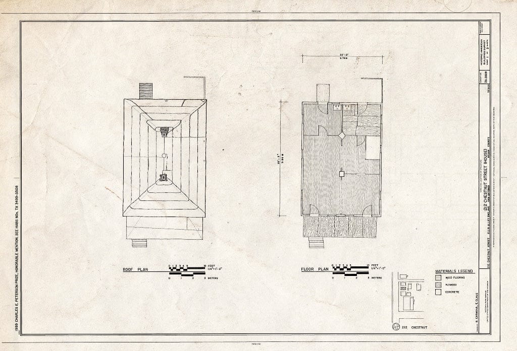 Blueprint HABS TEX,15-SANT,52- (Sheet 1 of 3) - 212 Chestnut Street (House), San Antonio, Bexar County, TX