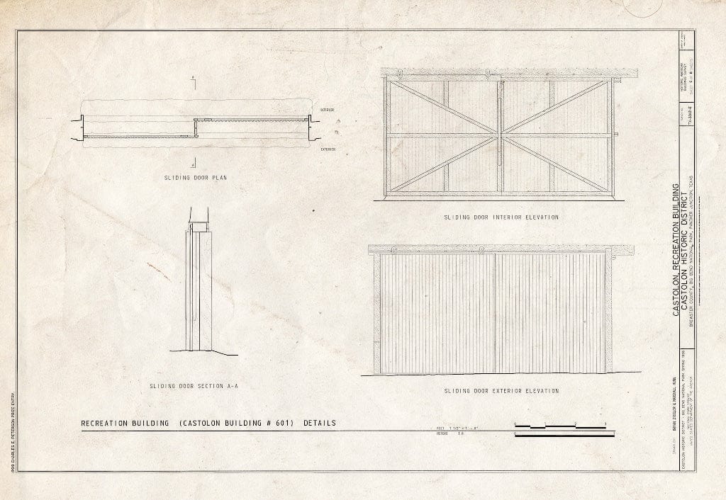 Blueprint HABS TEX,22-CAST,3E- (Sheet 6 of 8) - Castolon, Recreation Building, Route 5, Castolon, Brewster County, TX