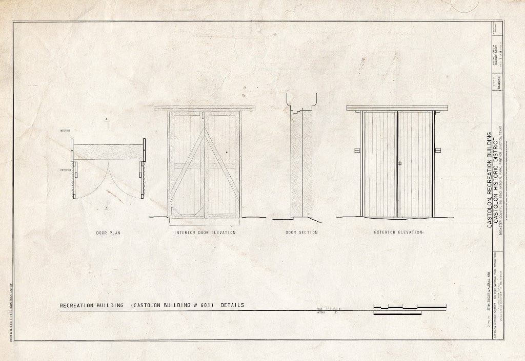 Blueprint HABS TEX,22-CAST,3E- (Sheet 7 of 8) - Castolon, Recreation Building, Route 5, Castolon, Brewster County, TX