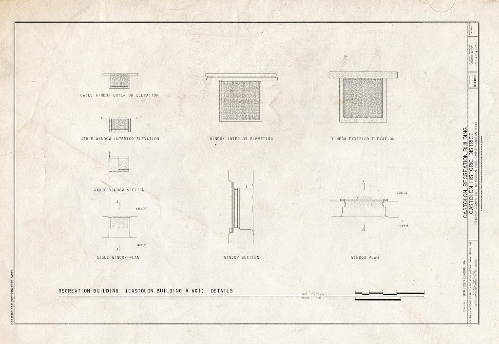 Blueprint HABS TEX,22-CAST,3E- (Sheet 8 of 8) - Castolon, Recreation Building, Route 5, Castolon, Brewster County, TX