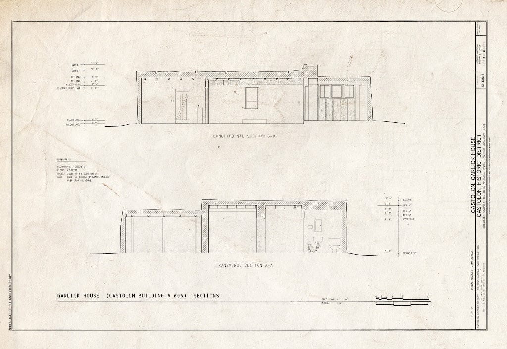 Blueprint HABS TEX,22-CAST,3I- (Sheet 4 of 6) - Castolon, Garlick House, Route 5, Castolon, Brewster County, TX