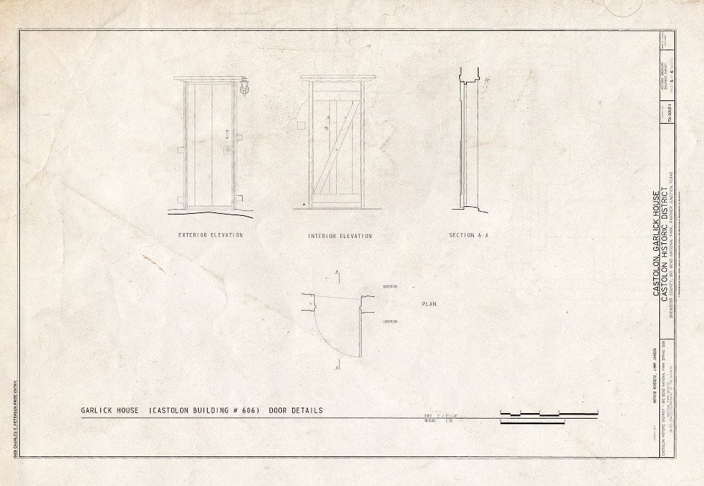 Blueprint HABS TEX,22-CAST,3I- (Sheet 6 of 6) - Castolon, Garlick House, Route 5, Castolon, Brewster County, TX
