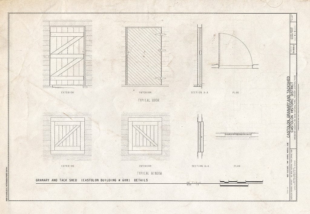 Blueprint HABS TEX,22-CAST,3J- (Sheet 6 of 6) - Castolon, Granary & Tack Shed, Route 5, Castolon, Brewster County, TX