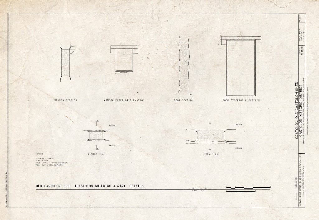 Blueprint HABS TEX,22-CAST,3K- (Sheet 4 of 4) - Castolon, Old Castolon Shed, Route 5, Castolon, Brewster County, TX