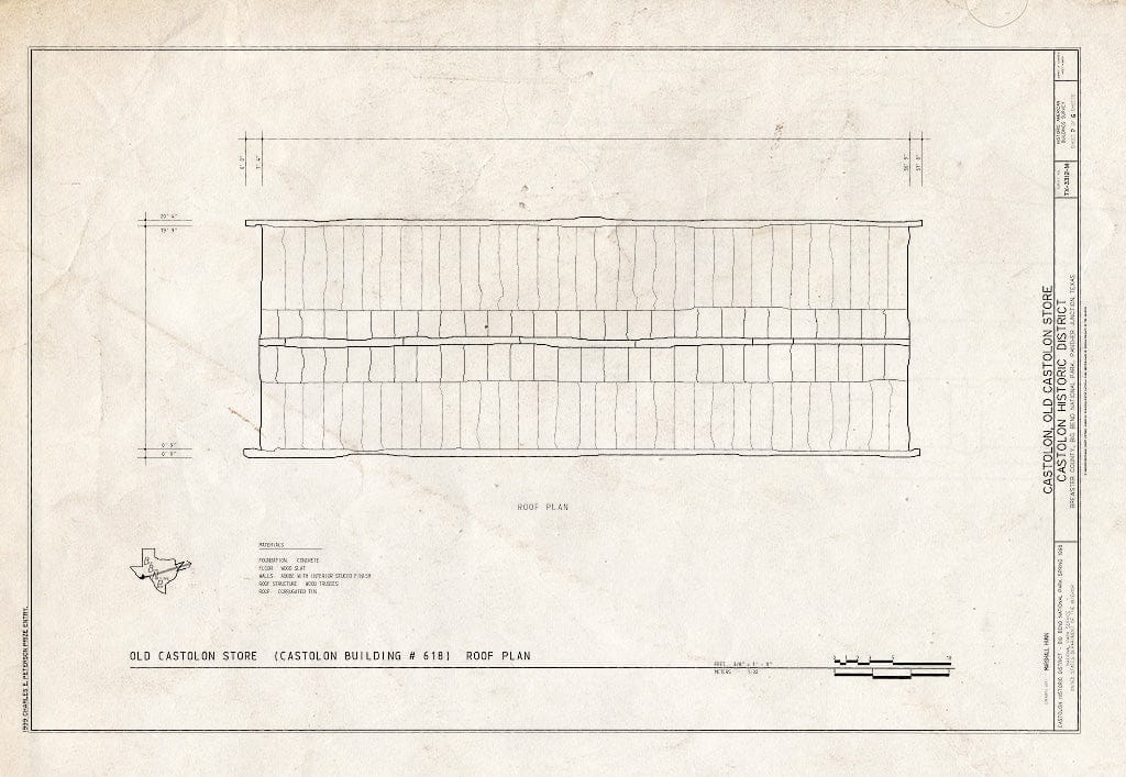Blueprint HABS TEX,22-CAST,3M- (Sheet 2 of 6) - Castolon, Old Castolon Store, Route 5, Castolon, Brewster County, TX