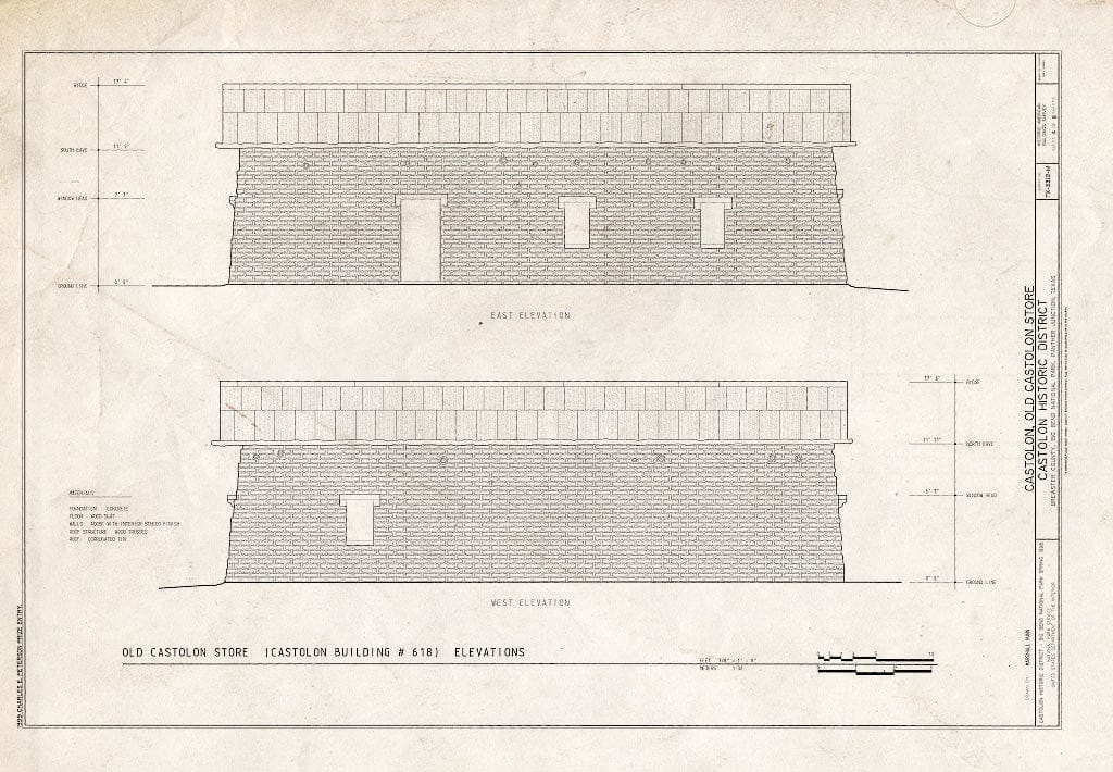 Blueprint HABS TEX,22-CAST,3M- (Sheet 4 of 6) - Castolon, Old Castolon Store, Route 5, Castolon, Brewster County, TX