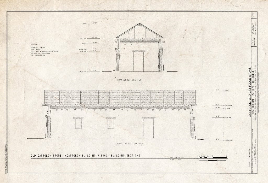 Blueprint HABS TEX,22-CAST,3M- (Sheet 5 of 6) - Castolon, Old Castolon Store, Route 5, Castolon, Brewster County, TX