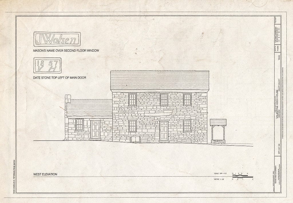 Blueprint HABS TX-3513 (Sheet 8 of 12) - Valentine Hoch House, Near Highway 183, Hochheim, De WITT County, TX