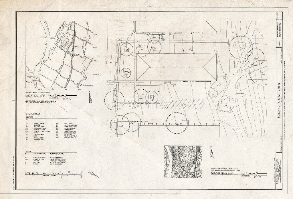 Blueprint HABS TX-3516-A (Sheet 2 of 12) - Camp Mabry, Building No. 15, 2200 West Thirty-Fifth Street, Austin, Travis County, TX