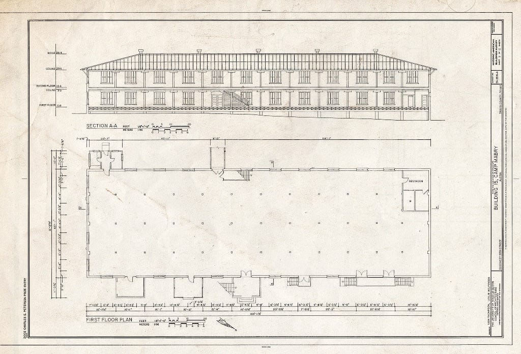 Blueprint HABS TX-3516-A (Sheet 3 of 12) - Camp Mabry, Building No. 15, 2200 West Thirty-Fifth Street, Austin, Travis County, TX