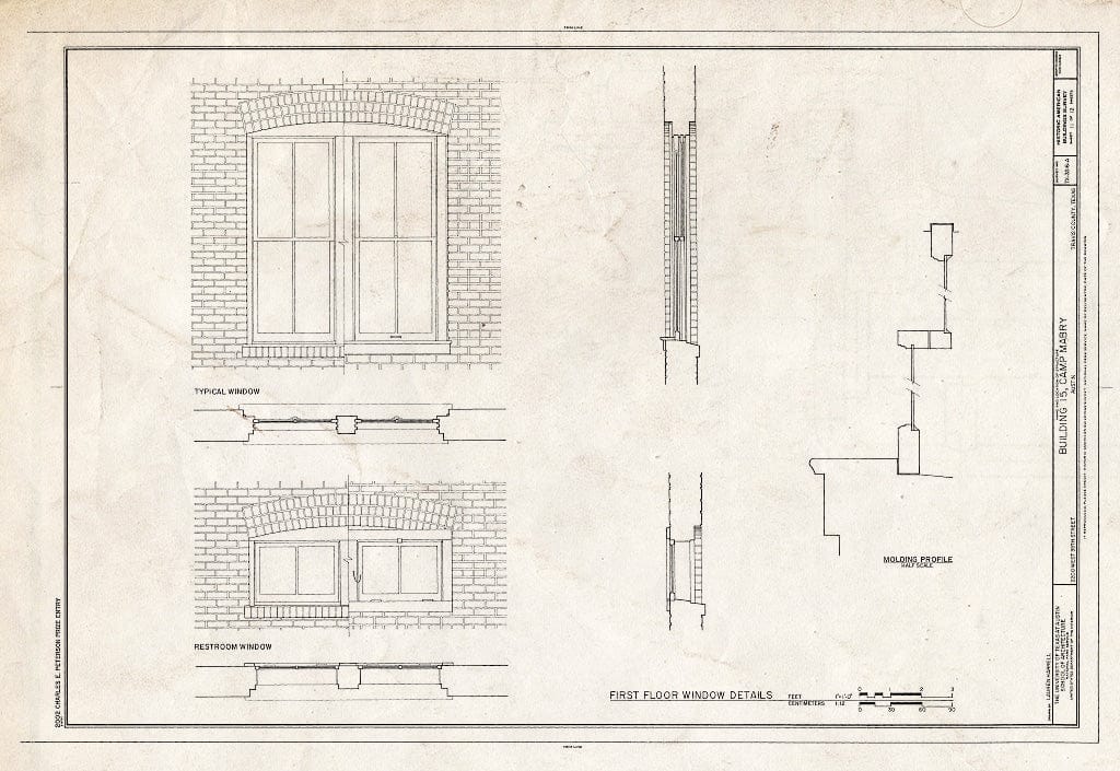Blueprint HABS TX-3516-A (Sheet 11 of 12) - Camp Mabry, Building No. 15, 2200 West Thirty-Fifth Street, Austin, Travis County, TX