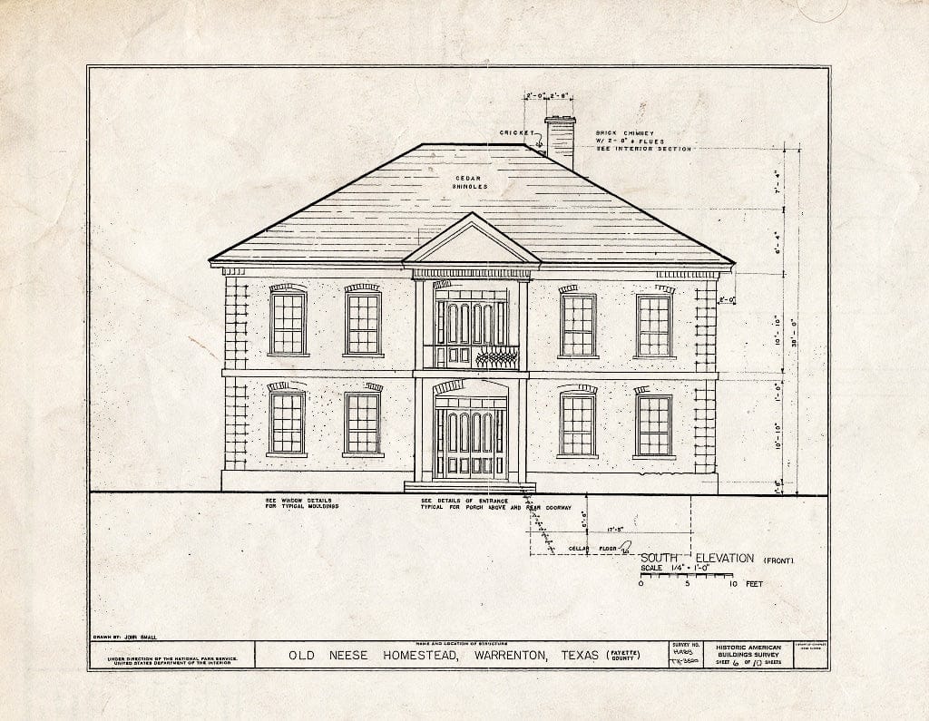 Blueprint HABS TX-3520 (Sheet 6 of 10) - Old Neese Homestead, Warrenton, Fayette County, TX