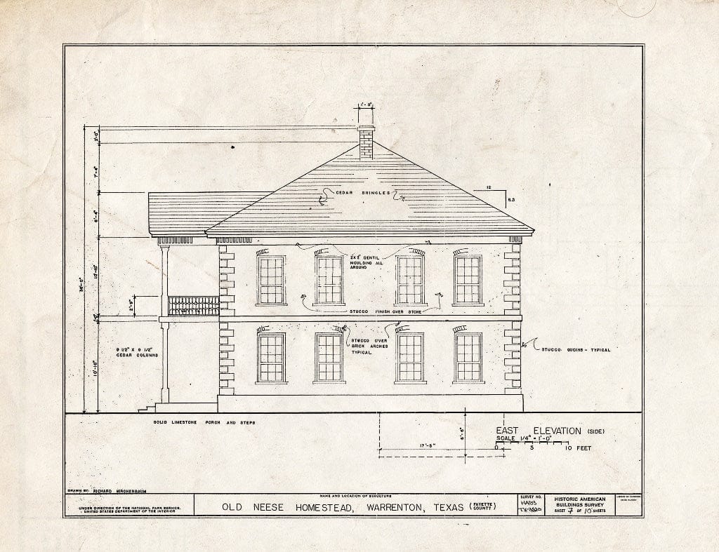 Blueprint HABS TX-3520 (Sheet 7 of 10) - Old Neese Homestead, Warrenton, Fayette County, TX