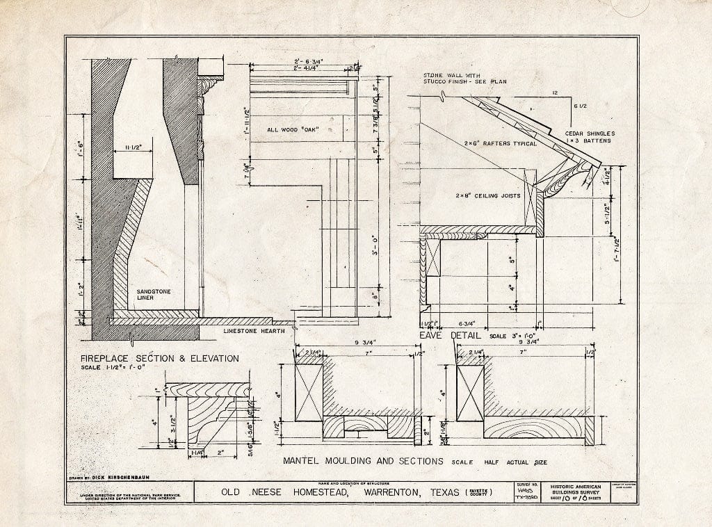 Blueprint HABS TX-3520 (Sheet 10 of 10) - Old Neese Homestead, Warrenton, Fayette County, TX