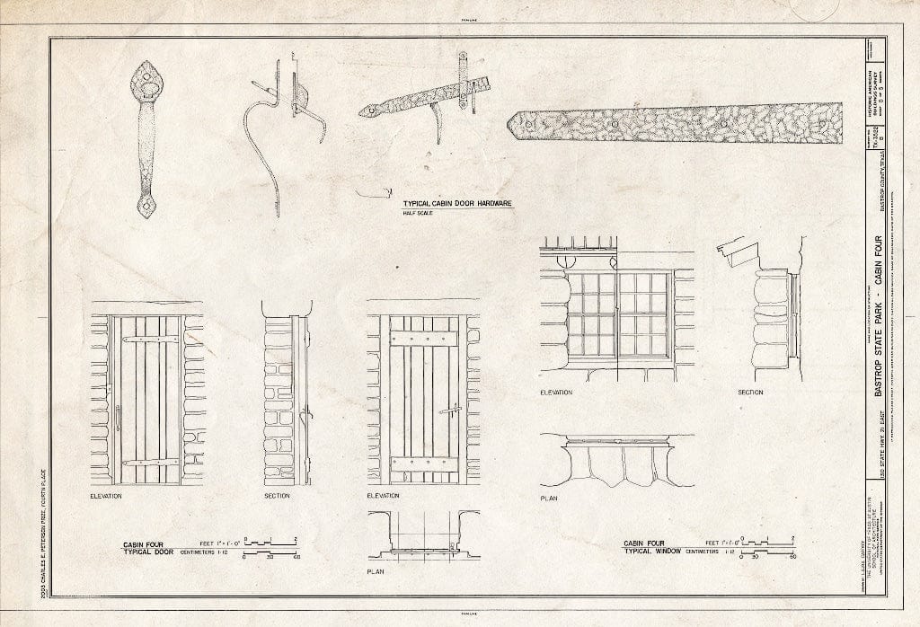 Blueprint HABS TX-3522-B (Sheet 5 of 5) - Bastrop State Park, Cabin No. 4, Bastrop, Bastrop County, TX