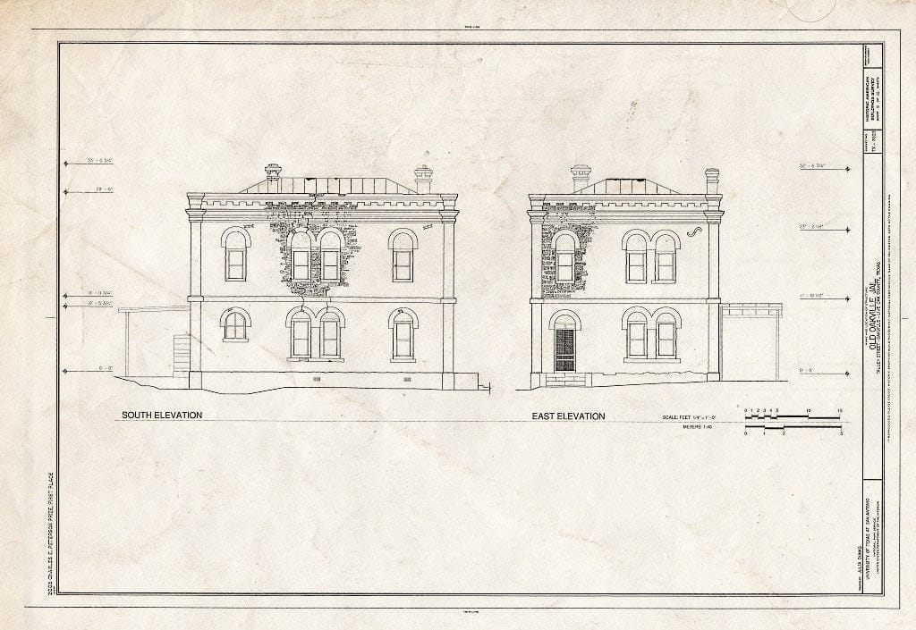 Blueprint HABS TX-3523 (Sheet 9 of 10) - Old Oakville Jail, Talley Street, Oakville, Live Oak County, TX