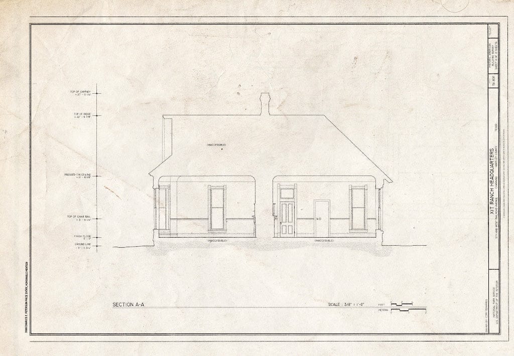 Blueprint Section - XIT Ranch Headquarters, Fifth and West Railroad Avenue, Channing, Hartley County, TX