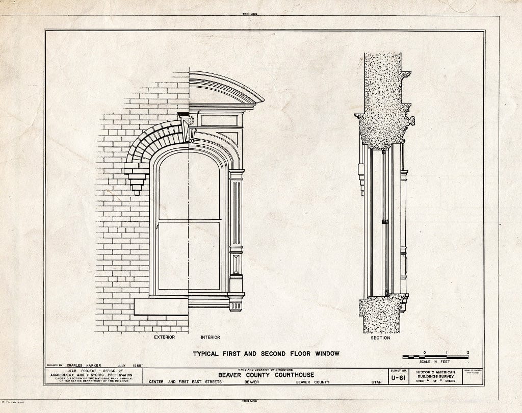 Blueprint HABS Utah,1-BEAV,1- (Sheet 6 of 8) - Beaver County Courthouse, Center & First East Streets, Beaver, Beaver County, UT