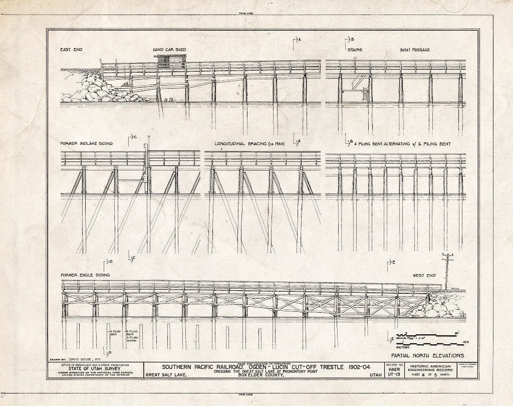 Blueprint HAER Utah,2-BRICI,3- (Sheet 4 of 5) - Southern Pacific Railroad, Ogden-Lucin Cutoff Trestle, Spanning Great Salt Lake, Brigham City, Box Elder County, UT