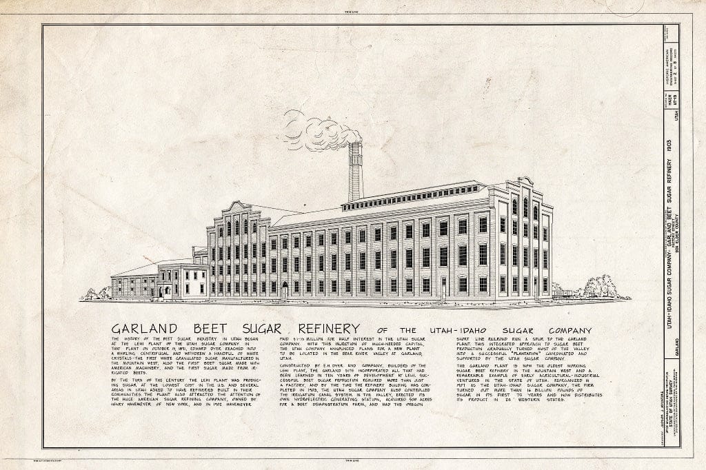 Blueprint HAER Utah,2-GARL.V,1- (Sheet 2 of 8) - Utah Sugar Company, Garland Beet Sugar Refinery, Factory Street, Garland, Box Elder County, UT