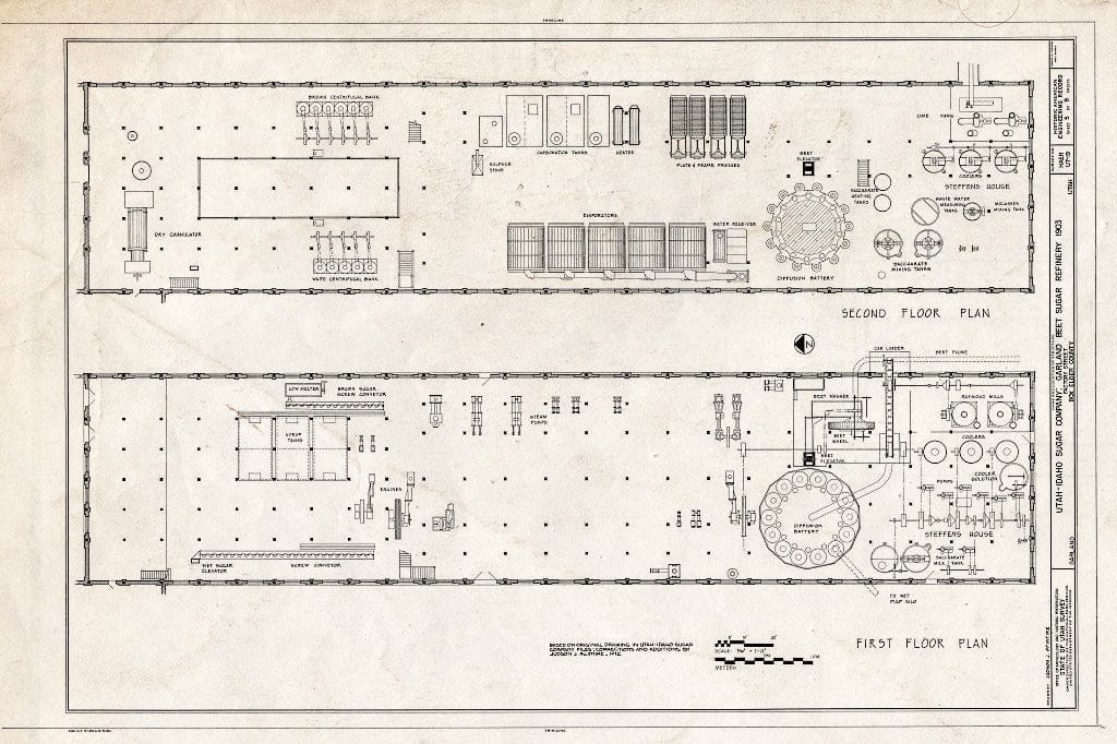 Blueprint HAER Utah,2-GARL.V,1- (Sheet 5 of 8) - Utah Sugar Company, Garland Beet Sugar Refinery, Factory Street, Garland, Box Elder County, UT
