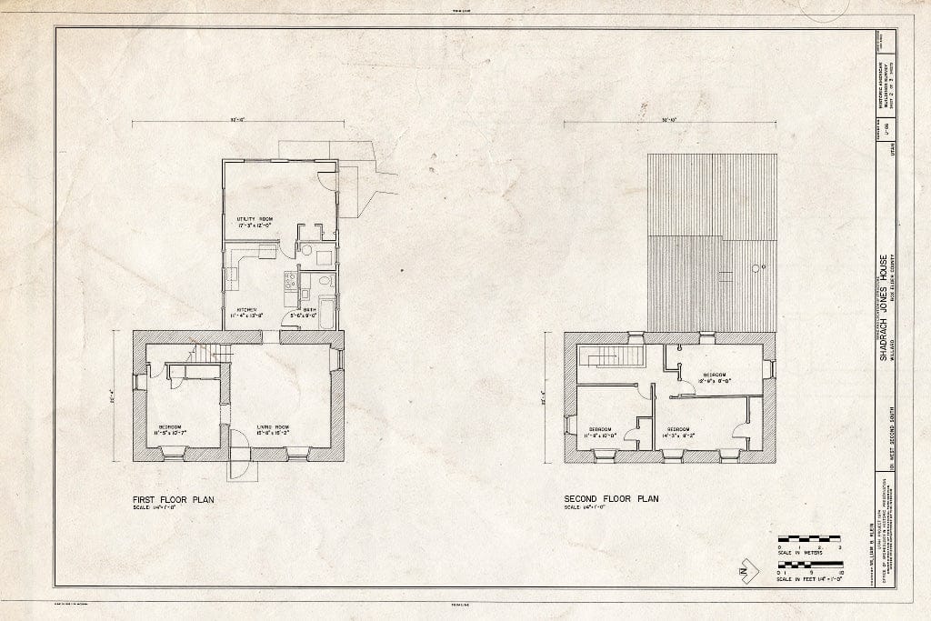 Blueprint HABS Utah,2-Will,3- (Sheet 2 of 3) - Shadrach Jones House, 101 West Second South, Willard, Box Elder County, UT