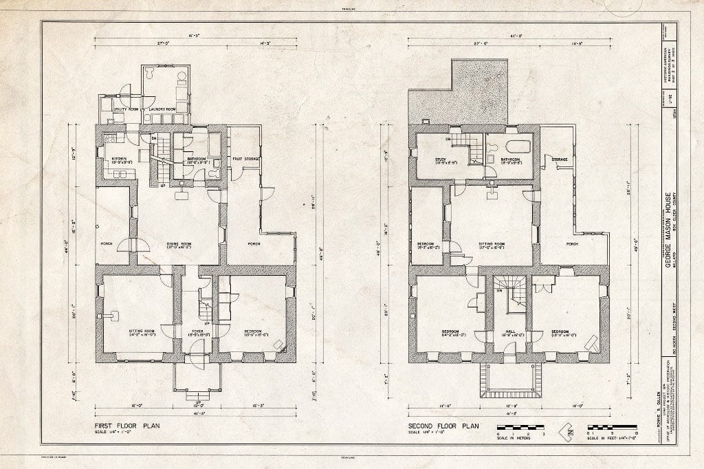 Blueprint HABS Utah,2-Will,4- (Sheet 2 of 3) - George Mason House, 150 North Second West, Willard, Box Elder County, UT