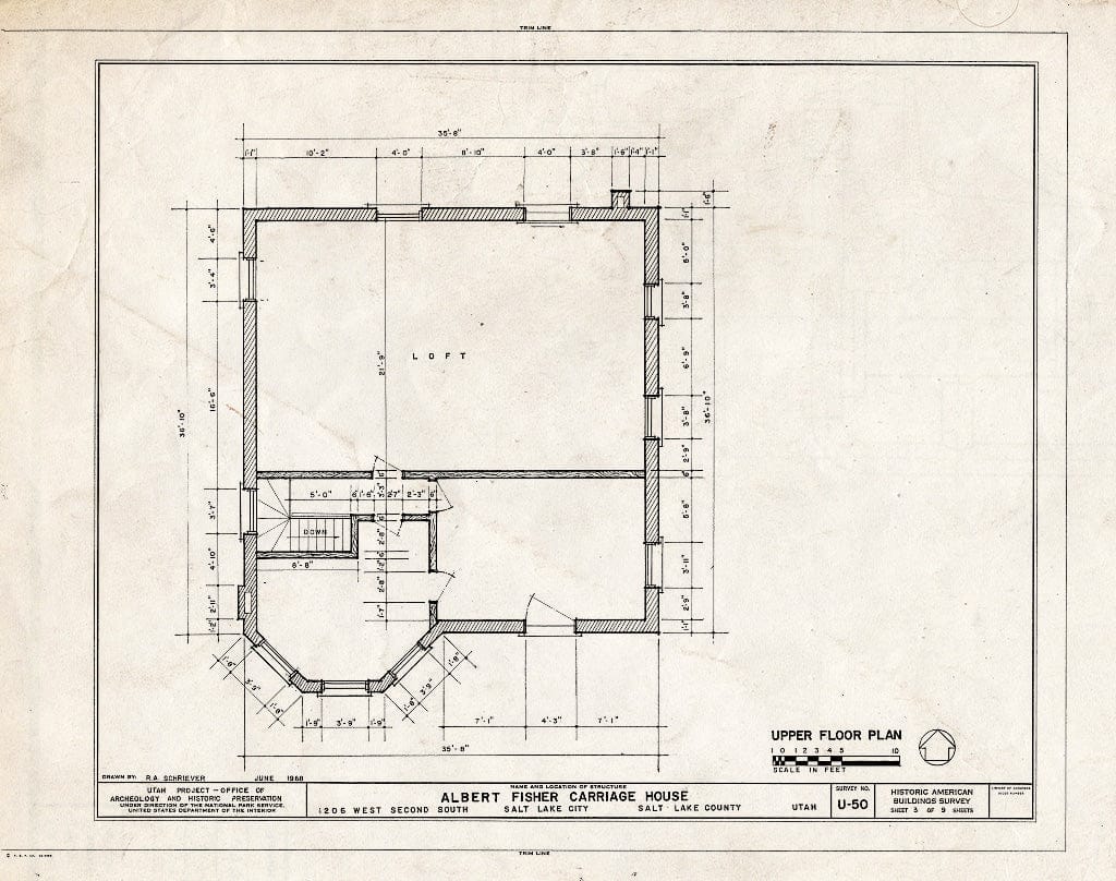 Blueprint HABS Utah,18-SALCI,14A- (Sheet 3 of 9) - Albert Fisher Carriage House, 1206 West Second South Street, Salt Lake City, Salt Lake County, UT