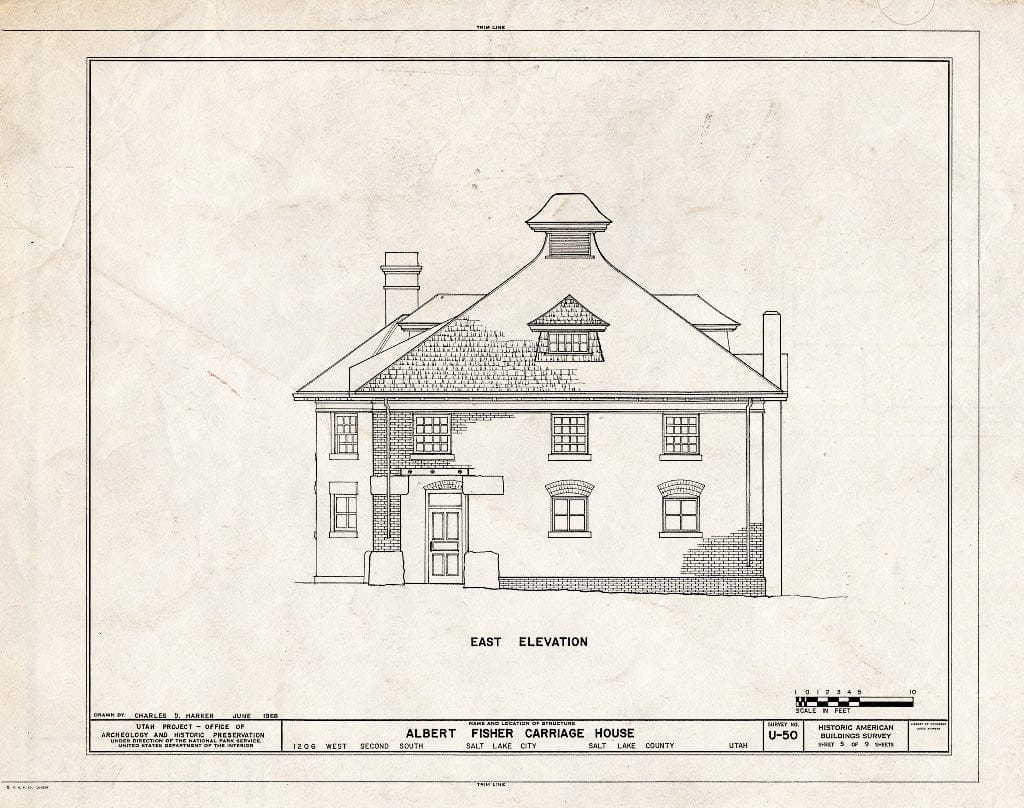 Blueprint HABS Utah,18-SALCI,14A- (Sheet 5 of 9) - Albert Fisher Carriage House, 1206 West Second South Street, Salt Lake City, Salt Lake County, UT
