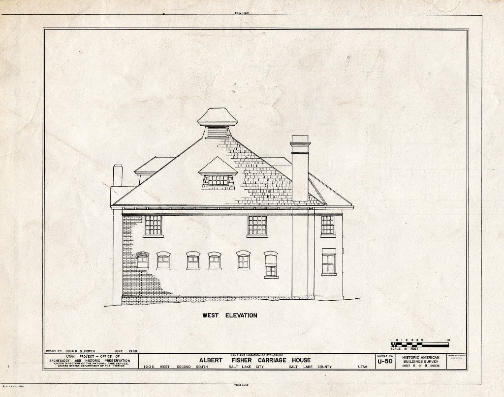 Blueprint HABS Utah,18-SALCI,14A- (Sheet 6 of 9) - Albert Fisher Carriage House, 1206 West Second South Street, Salt Lake City, Salt Lake County, UT
