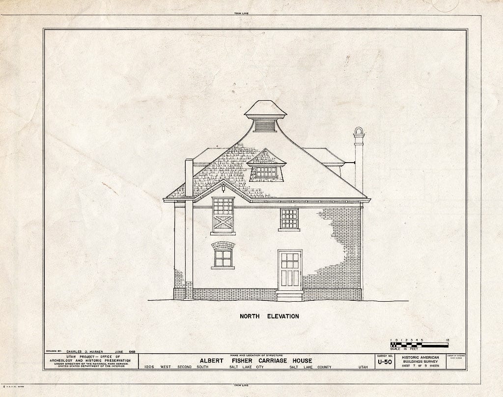 Blueprint HABS Utah,18-SALCI,14A- (Sheet 7 of 9) - Albert Fisher Carriage House, 1206 West Second South Street, Salt Lake City, Salt Lake County, UT
