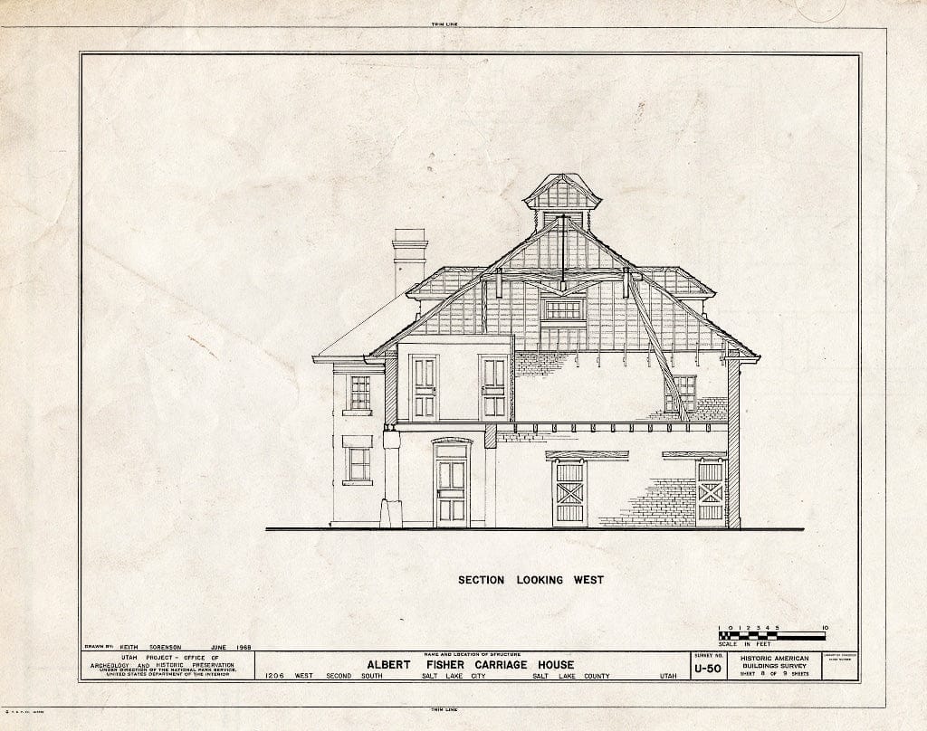 Blueprint HABS Utah,18-SALCI,14A- (Sheet 8 of 9) - Albert Fisher Carriage House, 1206 West Second South Street, Salt Lake City, Salt Lake County, UT