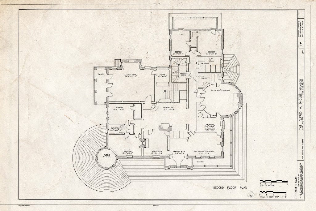 Blueprint HABS Utah,18-SALCI,27- (Sheet 3 of 8) - Alfred W. McCune House, 200 North Main Street, Salt Lake City, Salt Lake County, UT