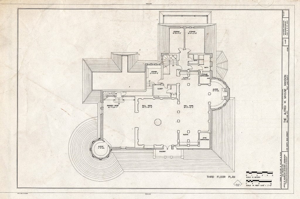 Blueprint HABS Utah,18-SALCI,27- (Sheet 4 of 8) - Alfred W. McCune House, 200 North Main Street, Salt Lake City, Salt Lake County, UT