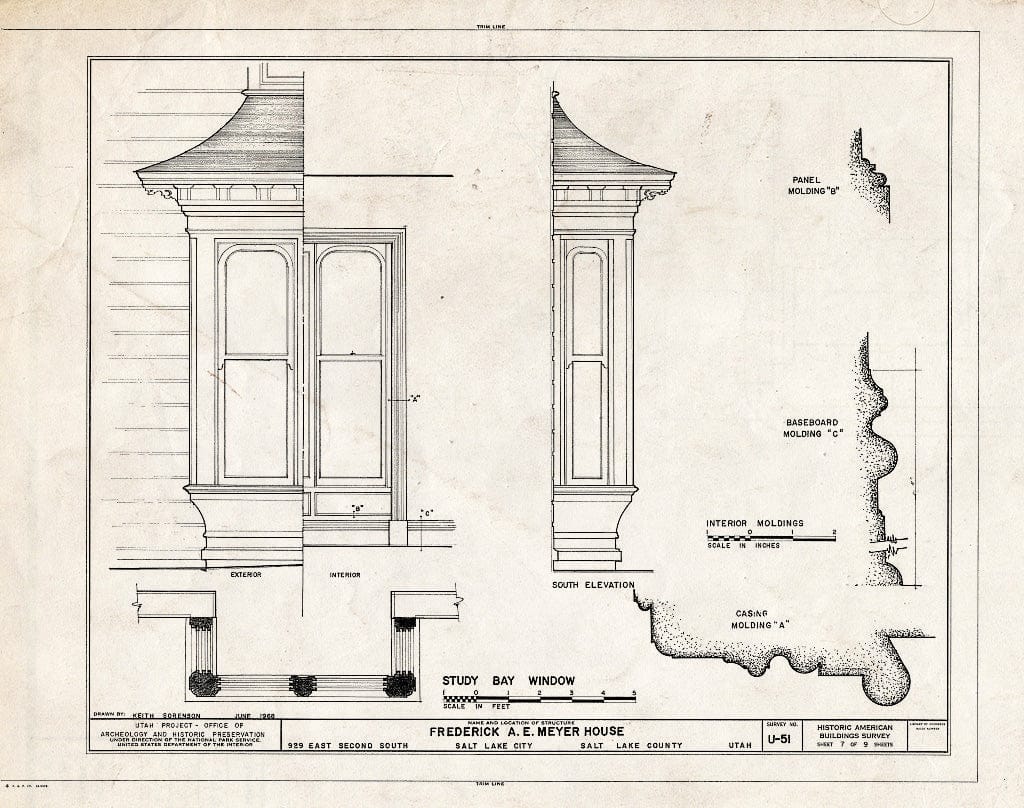 Blueprint HABS Utah,18-SALCI,15- (Sheet 7 of 9) - Frederick A. E. Meyer House, 929 East Second South Street, Salt Lake City, Salt Lake County, UT