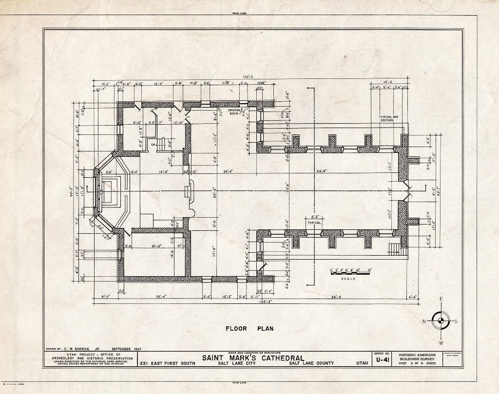 Blueprint HABS Utah,18-SALCI,10- (Sheet 2 of 9) - St. Mark's Episcopal Cathedral, 231 East First South Street, Salt Lake City, Salt Lake County, UT