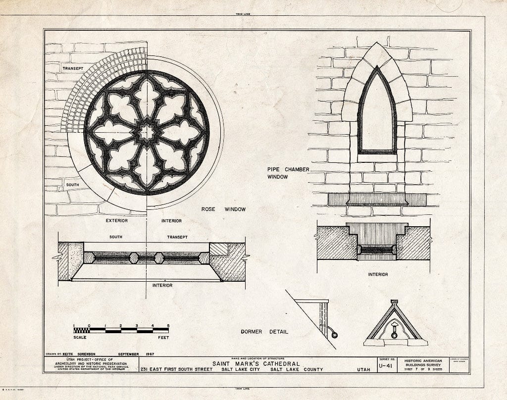 Blueprint HABS Utah,18-SALCI,10- (Sheet 7 of 9) - St. Mark's Episcopal Cathedral, 231 East First South Street, Salt Lake City, Salt Lake County, UT