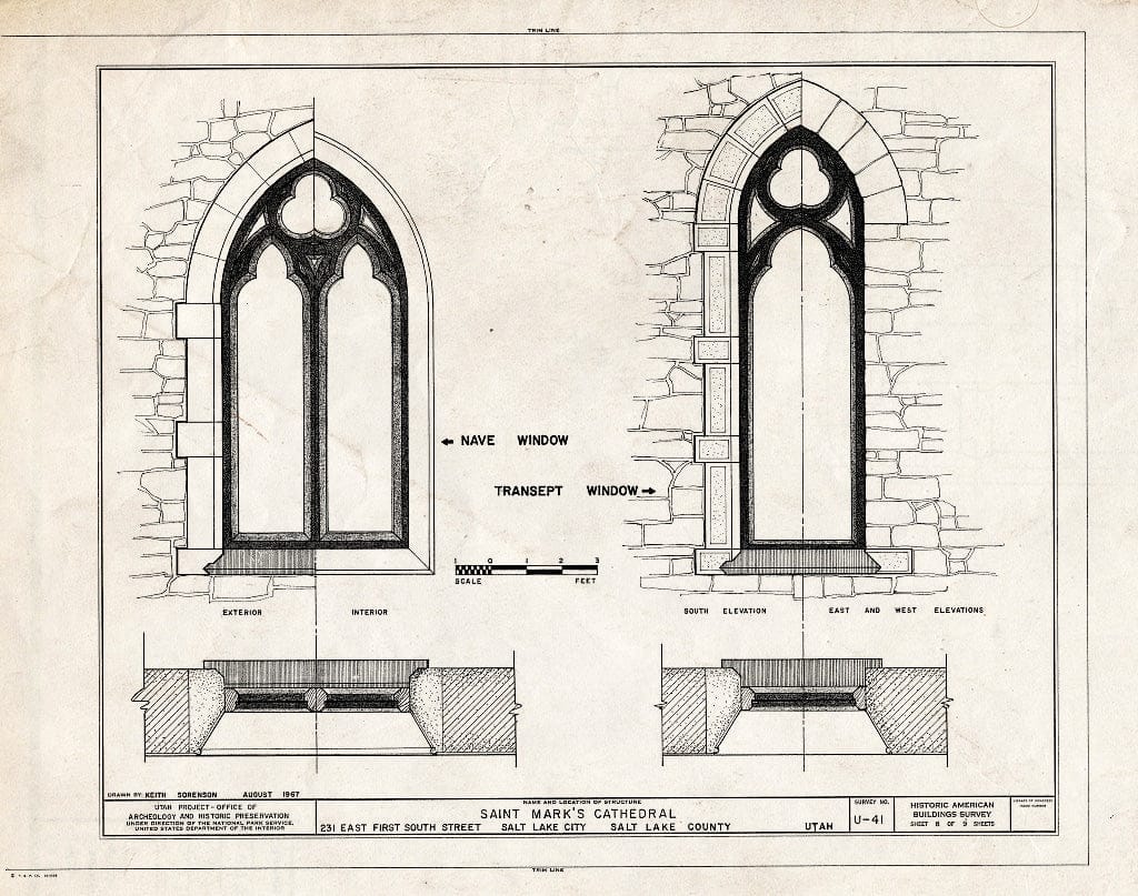 Blueprint HABS Utah,18-SALCI,10- (Sheet 8 of 9) - St. Mark's Episcopal Cathedral, 231 East First South Street, Salt Lake City, Salt Lake County, UT