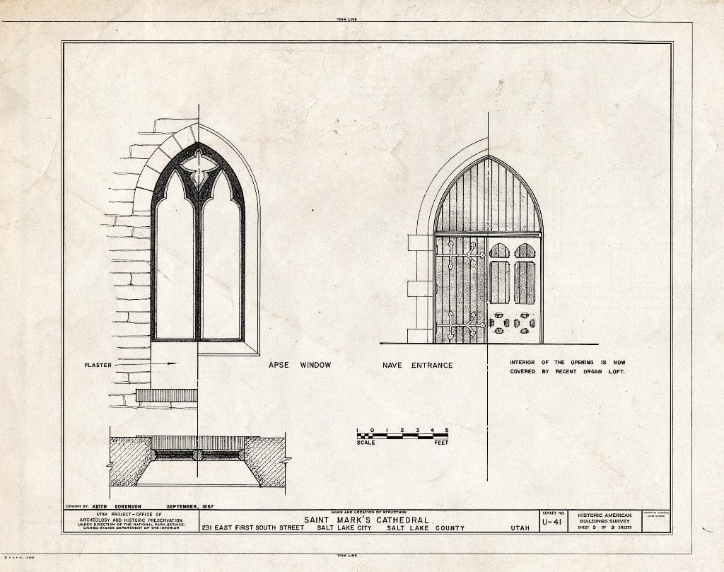 Blueprint HABS Utah,18-SALCI,10- (Sheet 9 of 9) - St. Mark's Episcopal Cathedral, 231 East First South Street, Salt Lake City, Salt Lake County, UT
