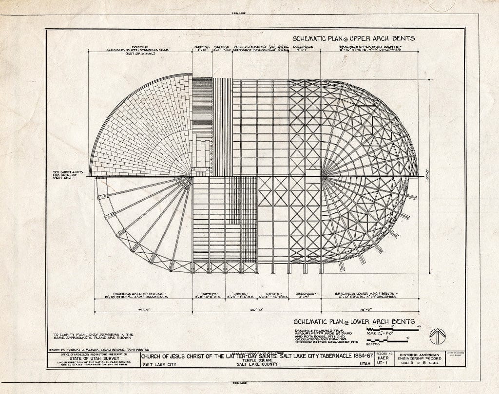 Blueprint HAER Utah,18-SALCI,2- (Sheet 3 of 5) - Mormon Tabernacle, Temple Square, Salt Lake City, Salt Lake County, UT