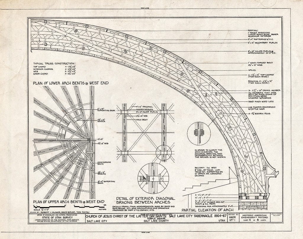 Blueprint HAER Utah,18-SALCI,2- (Sheet 4 of 5) - Mormon Tabernacle, Temple Square, Salt Lake City, Salt Lake County, UT
