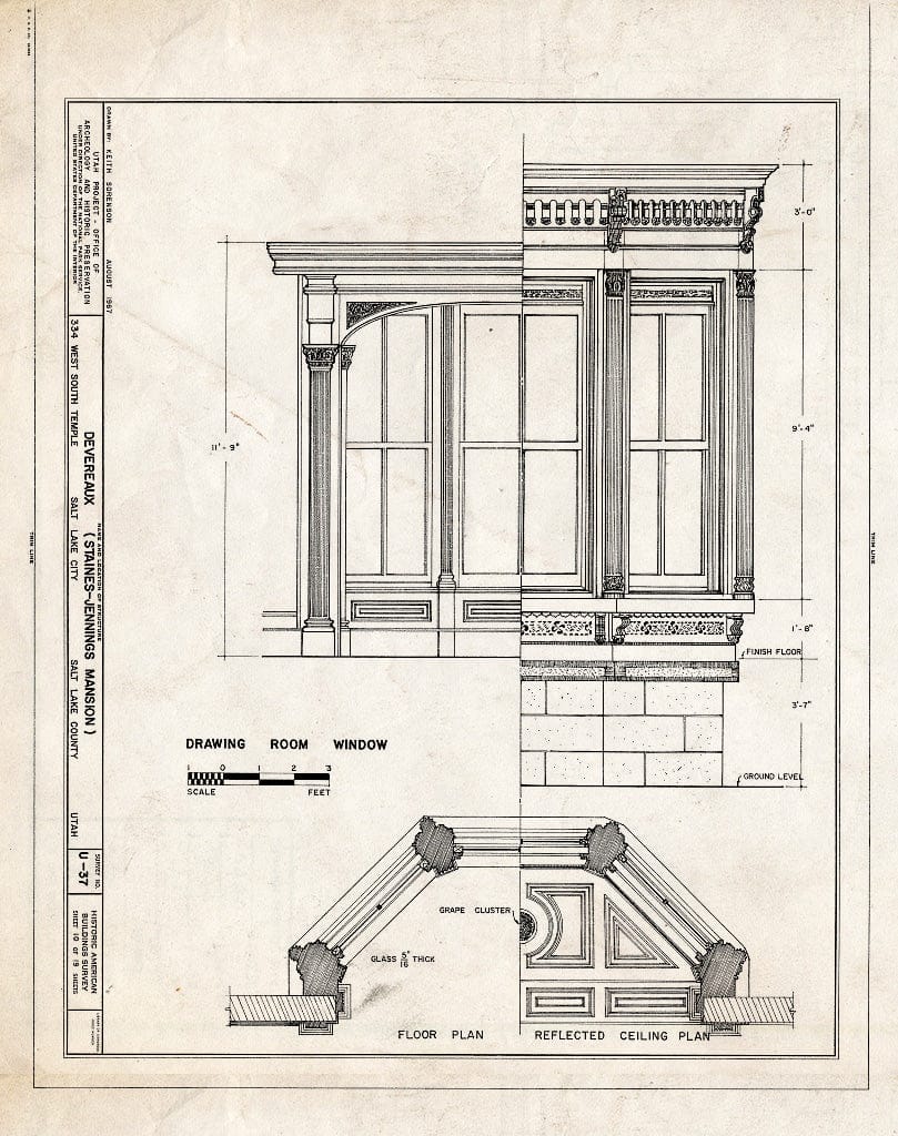 Blueprint HABS Utah,18-SALCI,8- (Sheet 10 of 19) - Staines-Jennings Mansion, 334 West South Temple Street, Salt Lake City, Salt Lake County, UT