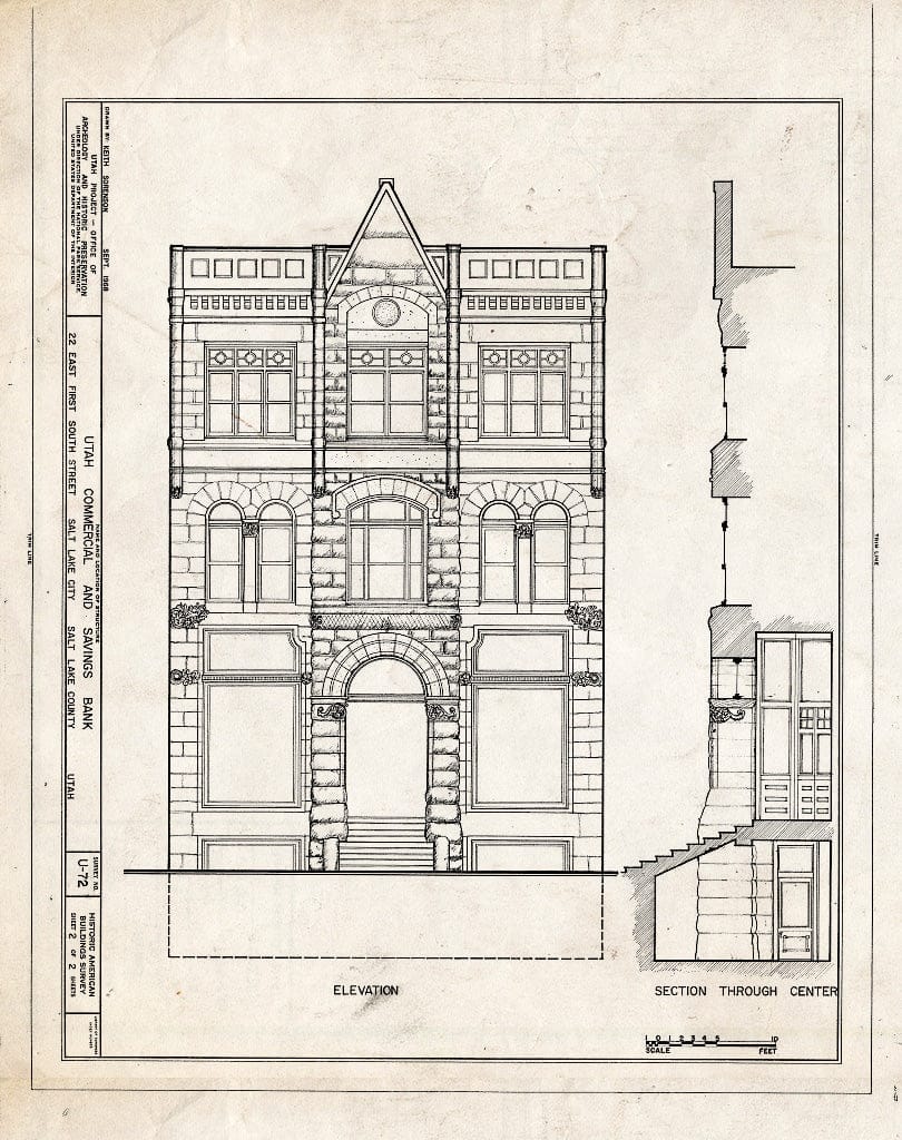 Blueprint HABS Utah,18-SALCI,17- (Sheet 2 of 2) - Utah Commercial & Savings Bank, 22 East First South Street, Salt Lake City, Salt Lake County, UT
