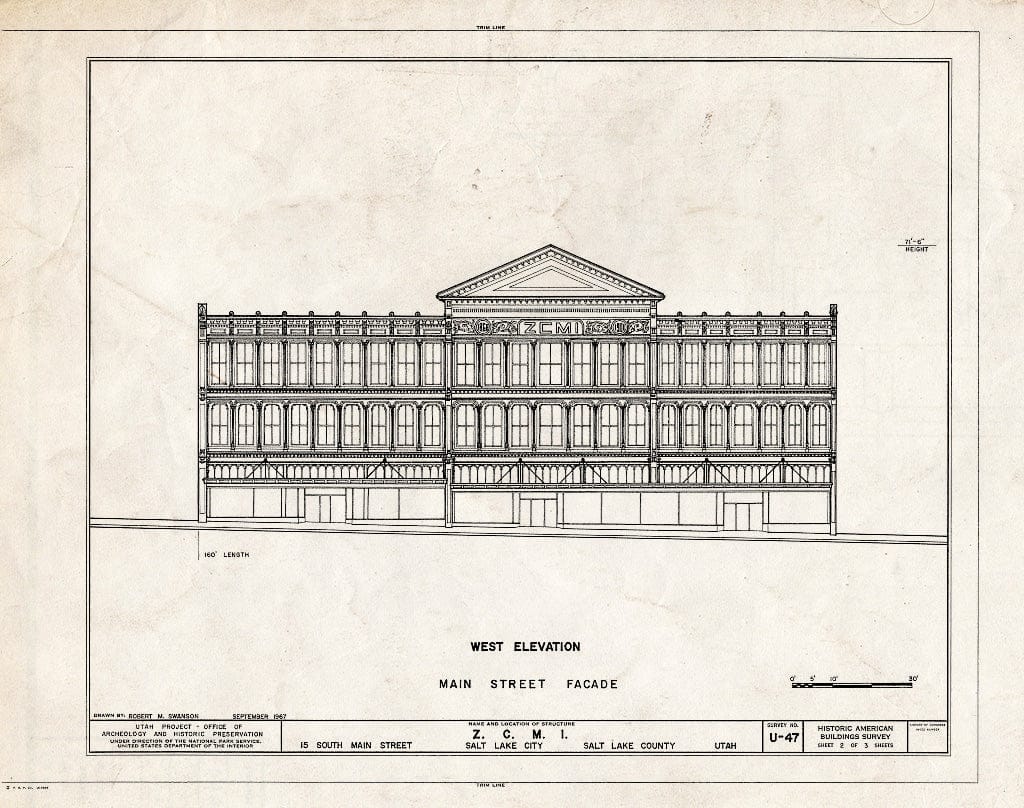 Blueprint HABS Utah,18-SALCI,11- (Sheet 2 of 3) - Zion's Cooperative Mercantile Institution, 15 South Main Street, Salt Lake City, Salt Lake County, UT