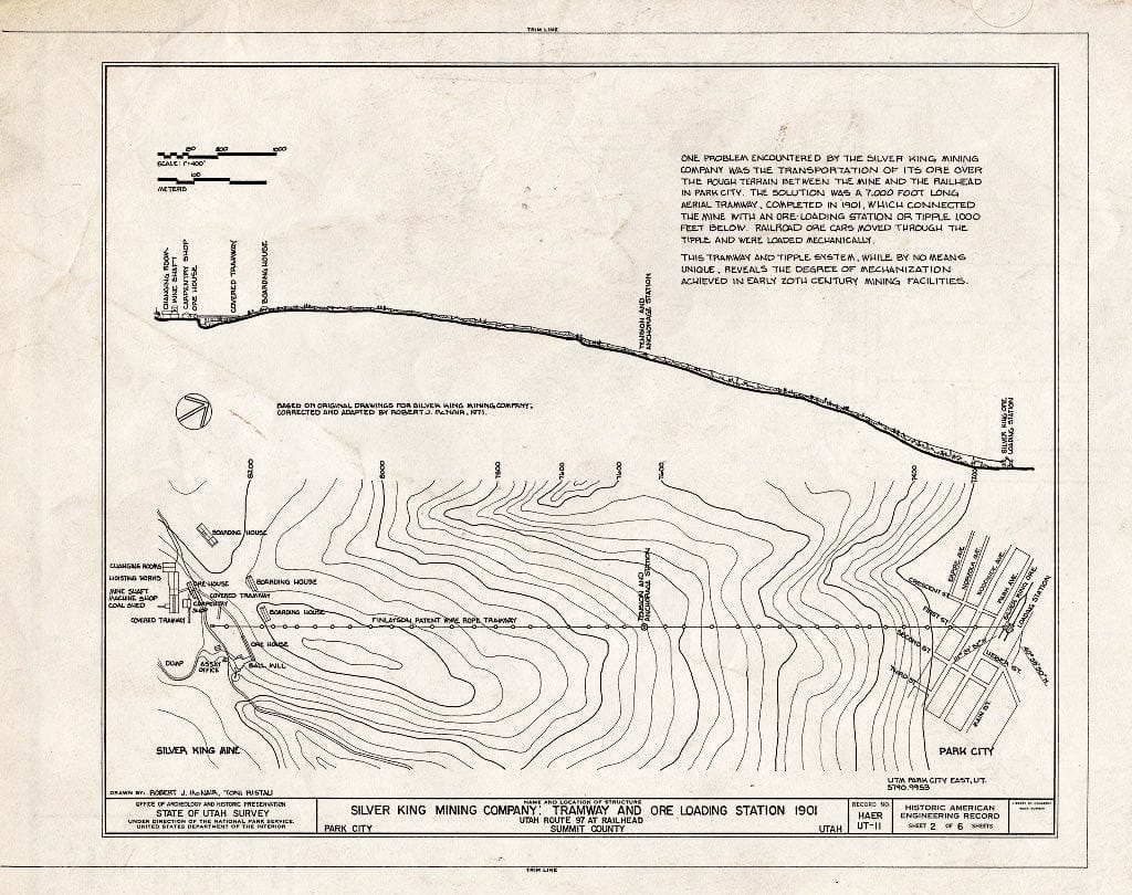 Blueprint HAER Utah,22-Park.V,4- (Sheet 2 of 6) - Silver King Mining Company, Ore Loading Station, Park Avenue, Park City, Summit County, UT