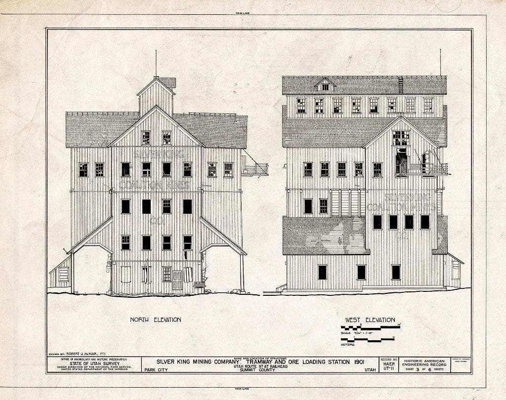Blueprint HAER Utah,22-Park.V,4- (Sheet 3 of 6) - Silver King Mining Company, Ore Loading Station, Park Avenue, Park City, Summit County, UT