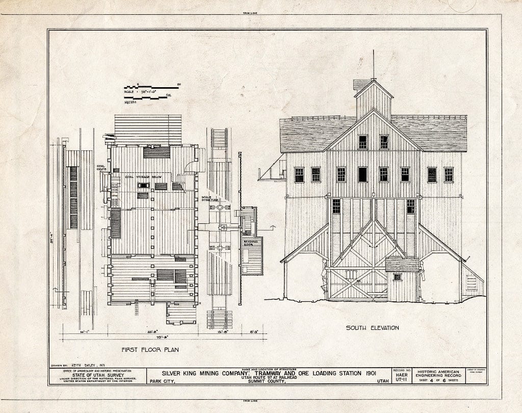 Blueprint HAER Utah,22-Park.V,4- (Sheet 4 of 6) - Silver King Mining Company, Ore Loading Station, Park Avenue, Park City, Summit County, UT